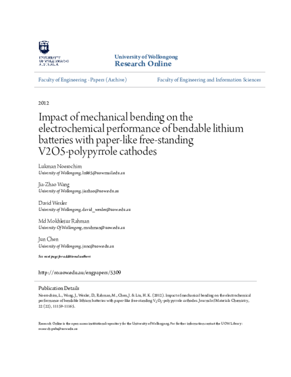 (PDF) Impact of mechanical bending on the electrochemical performance ...