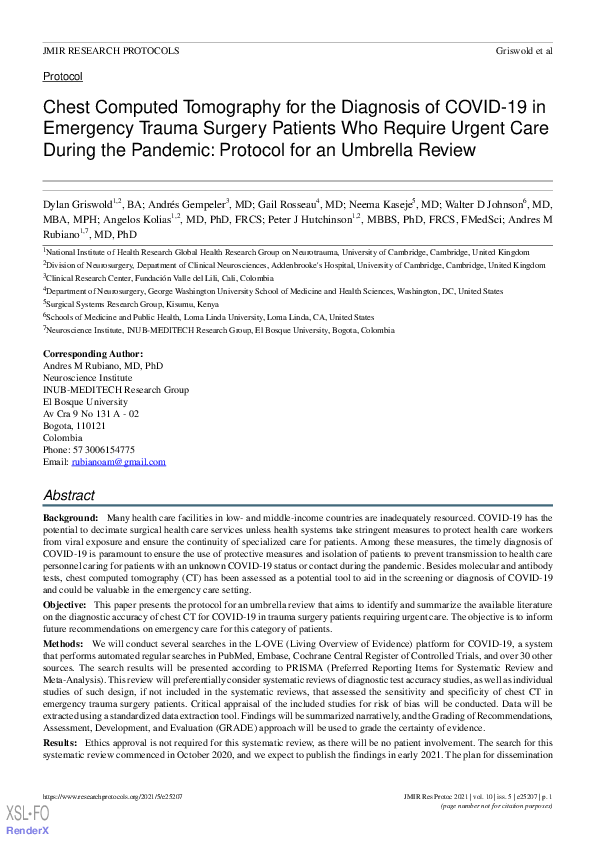 (PDF) Chest Computed Tomography for the Diagnosis of COVID-19 in ...