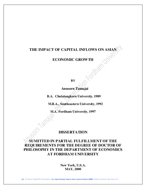(PDF) The Impact of Capital Inflows of Asian Economic Growth | Anusorn ...