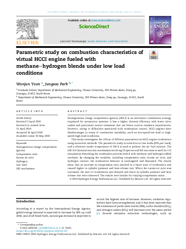 (PDF) Parametric study on combustion characteristics of virtual HCCI ...