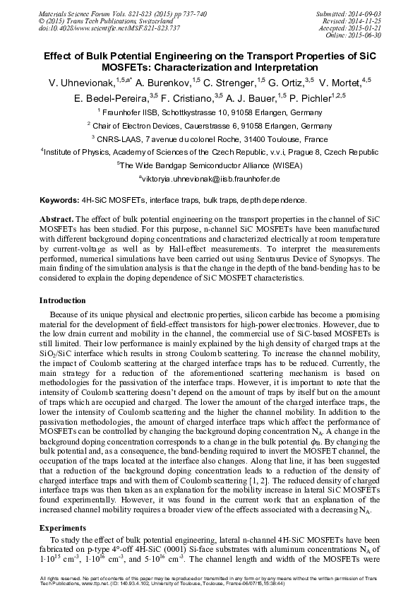 (PDF) Effect of Bulk Potential Engineering on the Transport Properties ...