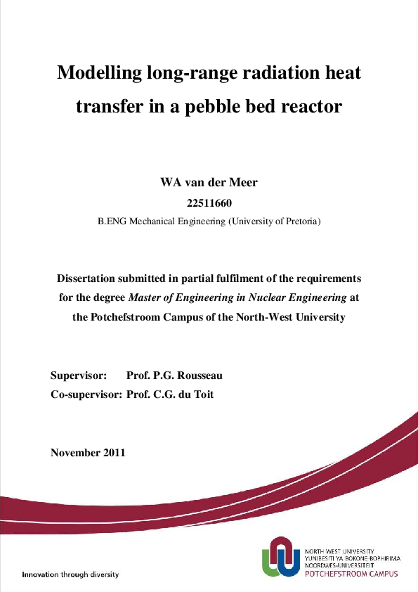 (PDF) Modelling long–range radiation heat transfer in a pebble bed ...