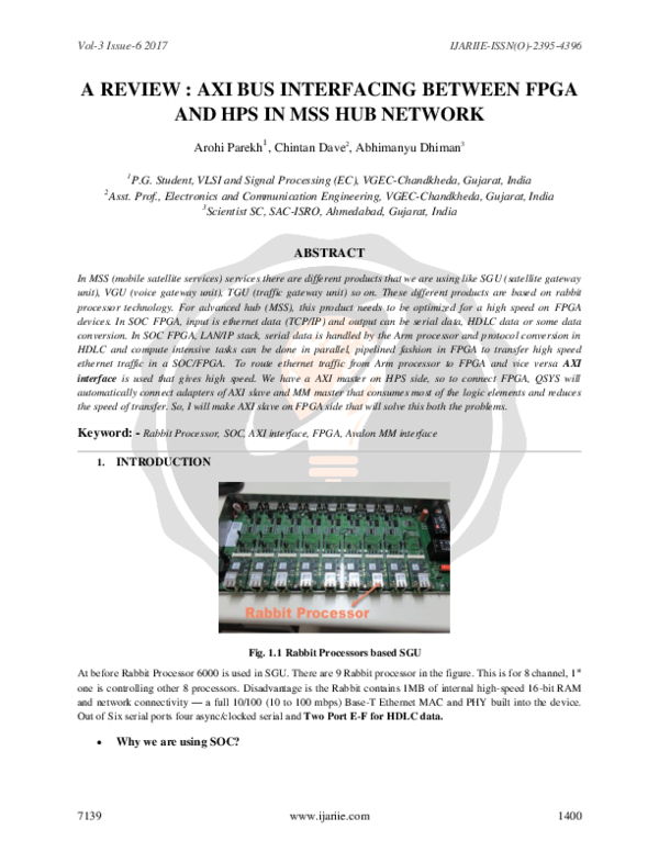 (PDF) A Review : Axi Bus Interfacing Between Fpga and HPS in MSS Hub ...