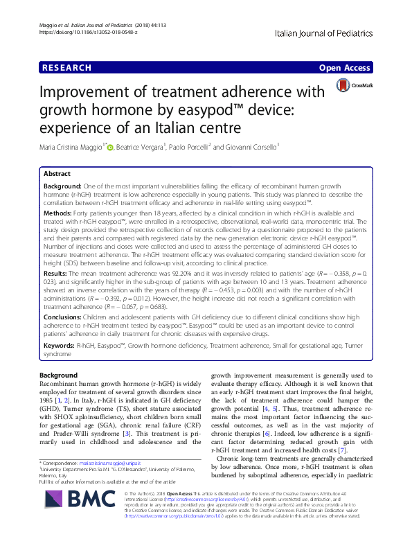 (PDF) Improvement of treatment adherence with growth hormone by easypod ...