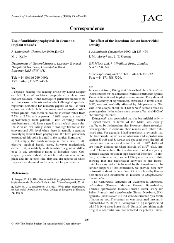 (PDF) Post-antibiotic effect of quinolones on Pseudomonas aeruginosa