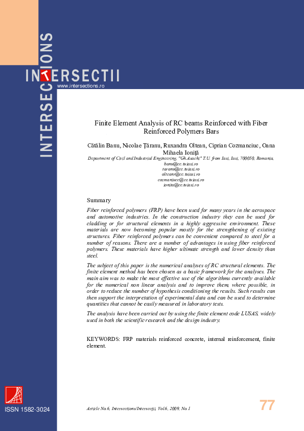 (PDF) Finite Element Analysis of RC beams Reinforced with Fiber ...