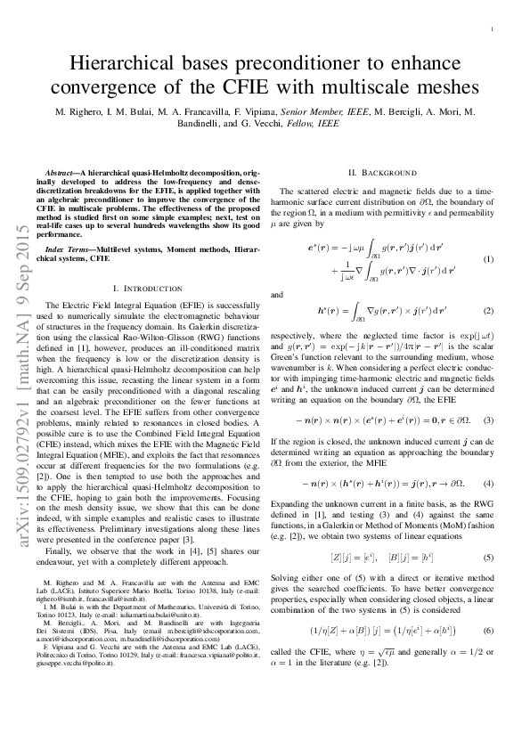 (PDF) Hierarchical bases preconditioner to enhance convergence of the ...