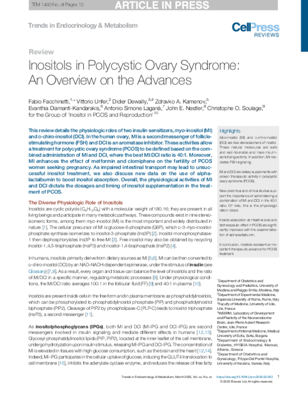 (PDF) Inositols in Polycystic Ovary Syndrome: An Overview on the Advances