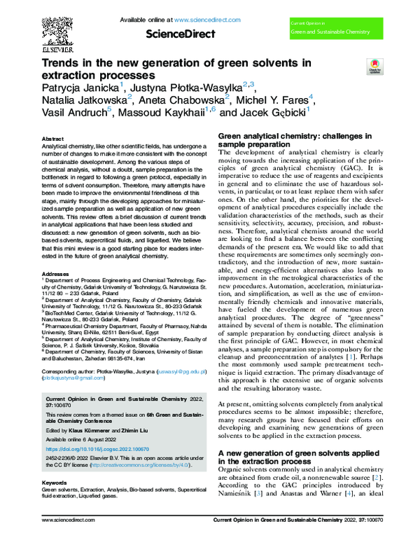 (PDF) Trends in the new generation of green solvents in extraction ...