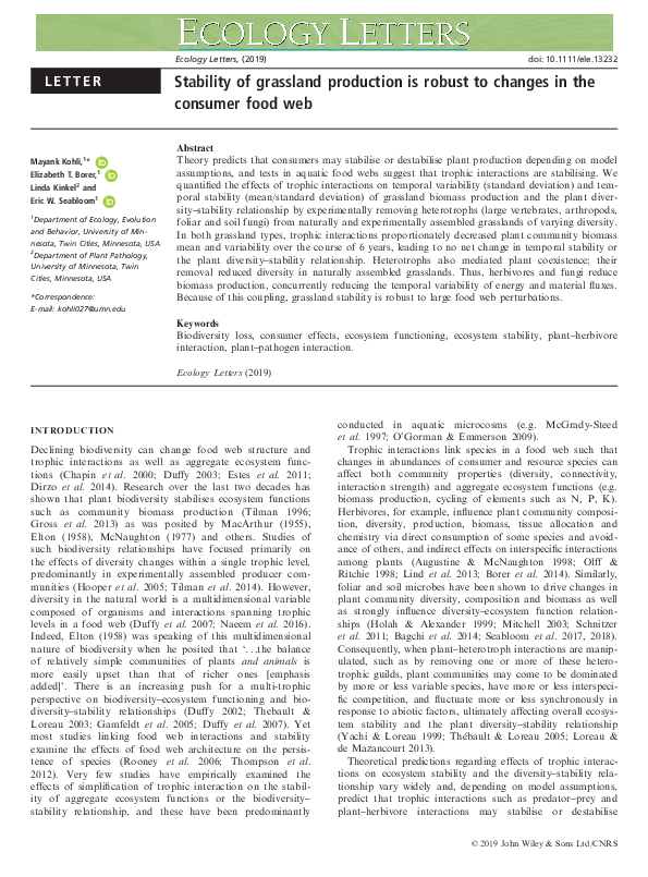 (PDF) Stability of grassland production is robust to changes in the ...