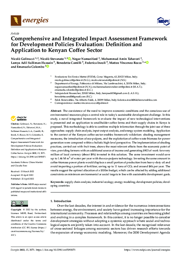 (PDF) Comprehensive and Integrated Impact Assessment Framework for ...