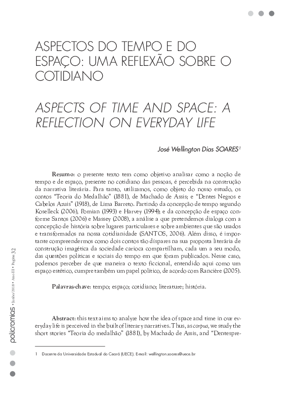 (PDF) Aspectos Do Tempo e Do Espaço: Uma Reflexão Sobre O Cotidiano