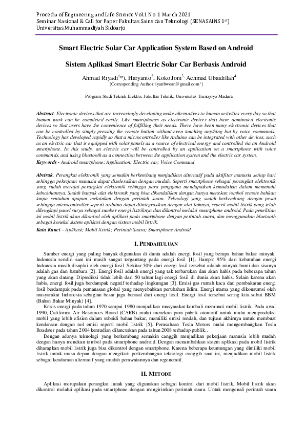 (PDF) Smart Electric Solar Car Application System Based on Android