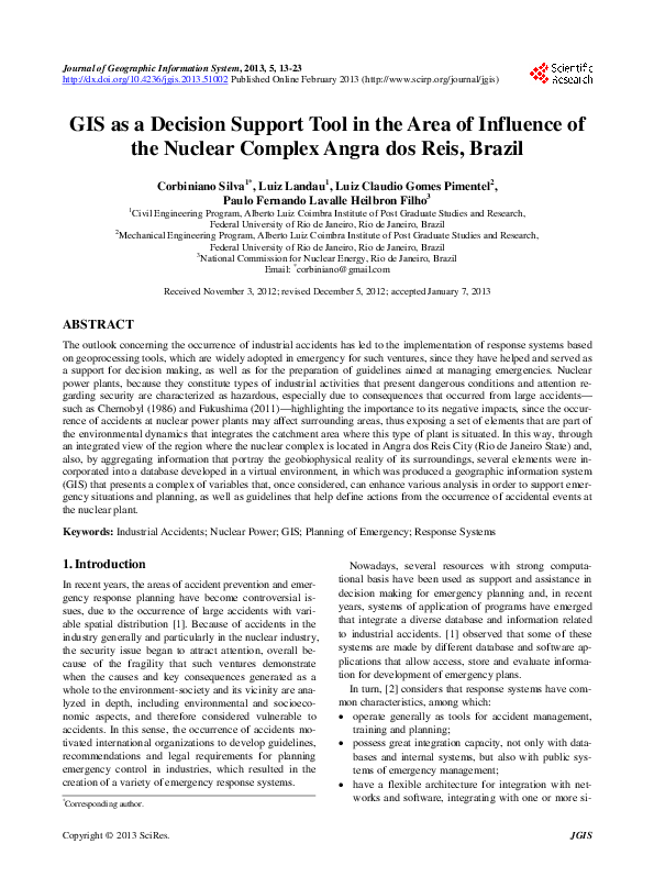 (PDF) GIS as a Decision Support Tool in the Area of Influence of the ...