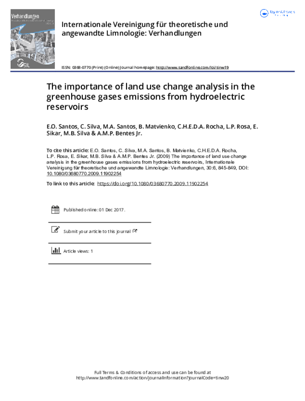 (PDF) The importance of land use change analysis in the greenhouse ...