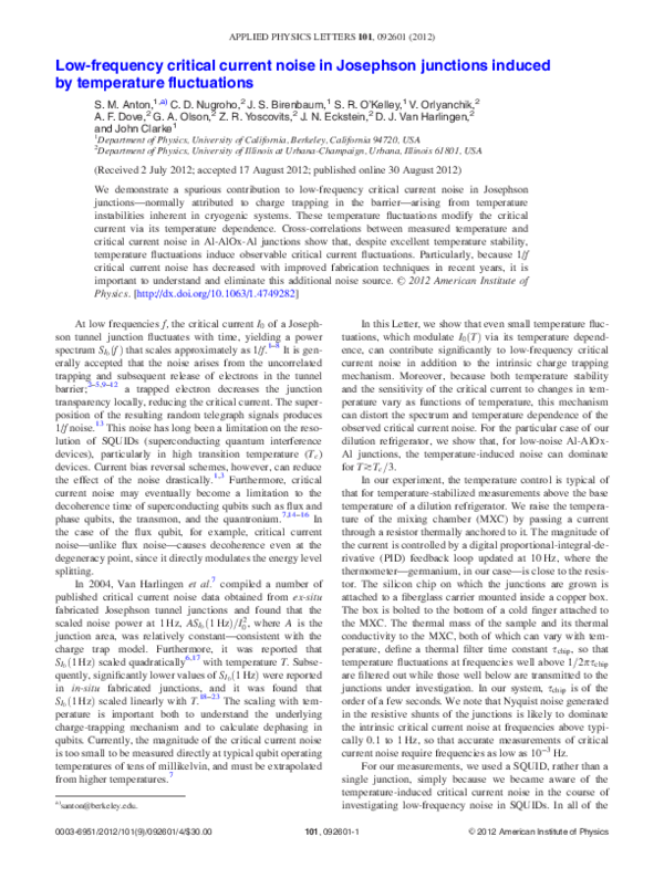 (PDF) Low-frequency critical current noise in Josephson junctions ...