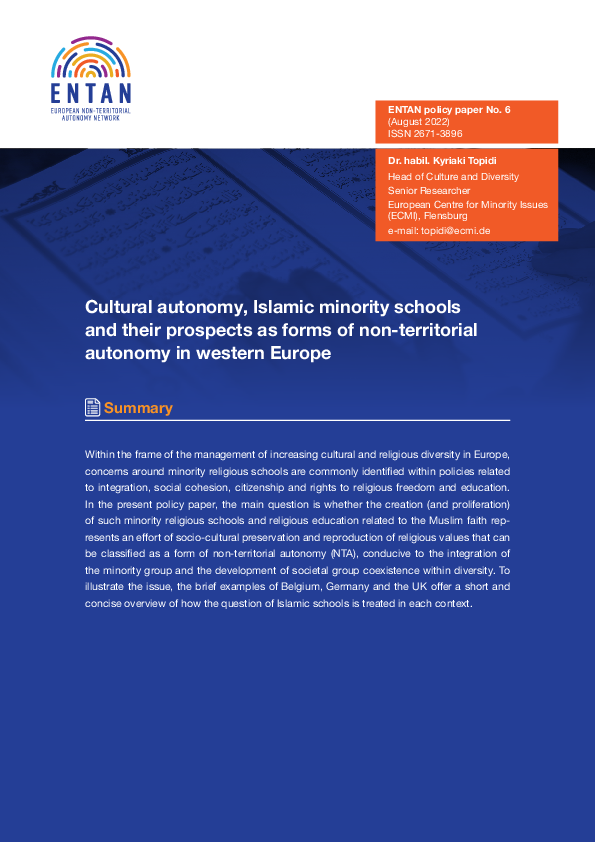 (PDF) Cultural autonomy, Islamic minority schools and their prospects ...