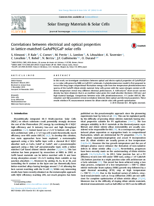 (PDF) Correlations between electrical and optical properties in lattice ...