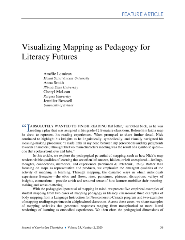 (PDF) Visualizing mapping as pedagogy for literacy futures