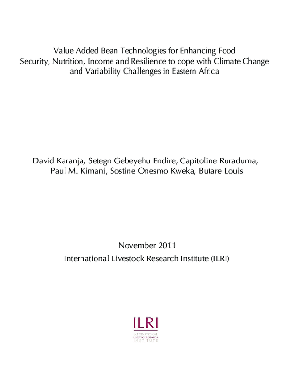 (PDF) Value added bean technologies for enhancing food security ...