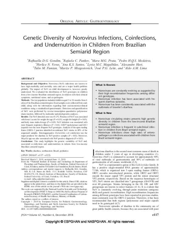 (PDF) Genetic Diversity of Norovirus Infections, Co-Infections, and ...