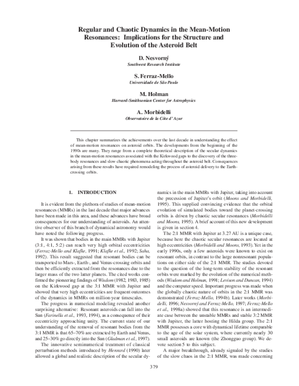  pdf regular and chaotic dynamics in the mean motion resonances