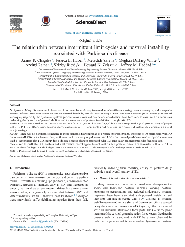 (PDF) The relationship between intermittent limit cycles and postural ...