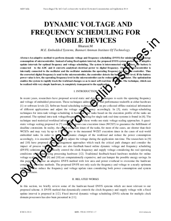 (PDF) Dynamic Voltage and Frequency Scheduling For Mobile Devices