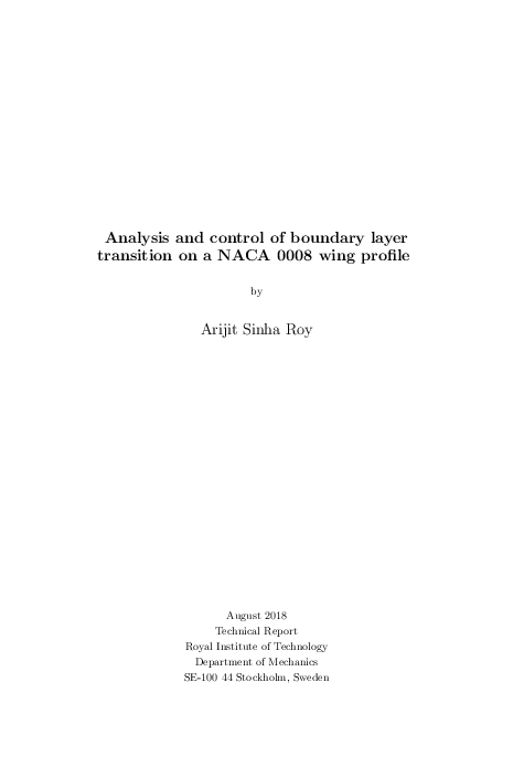 (PDF) Analysis and control of boundary layer transition on a NACA 0008 ...