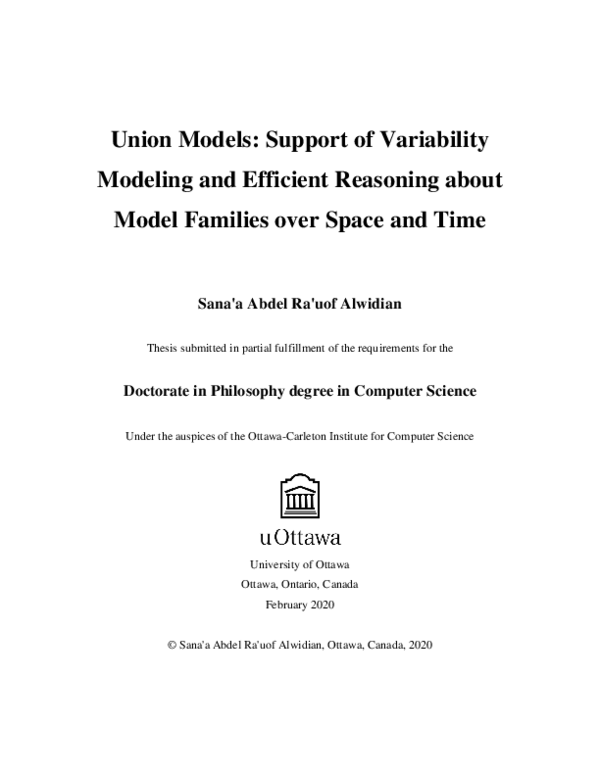 (PDF) Union Models: Support of Variability Modeling and Efficient ...