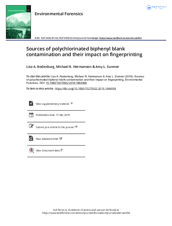 (PDF) Sources of polychlorinated biphenyl blank contamination and their ...