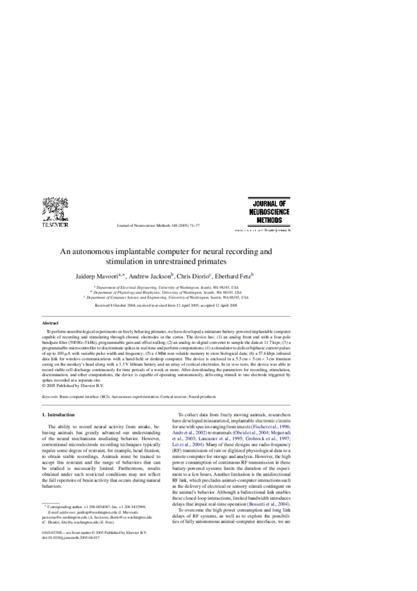(PDF) An autonomous implantable computer for neural recording and ...