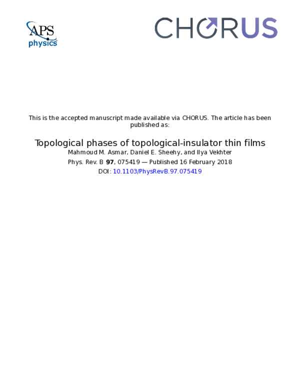 (PDF) Topological phases of topological-insulator thin films