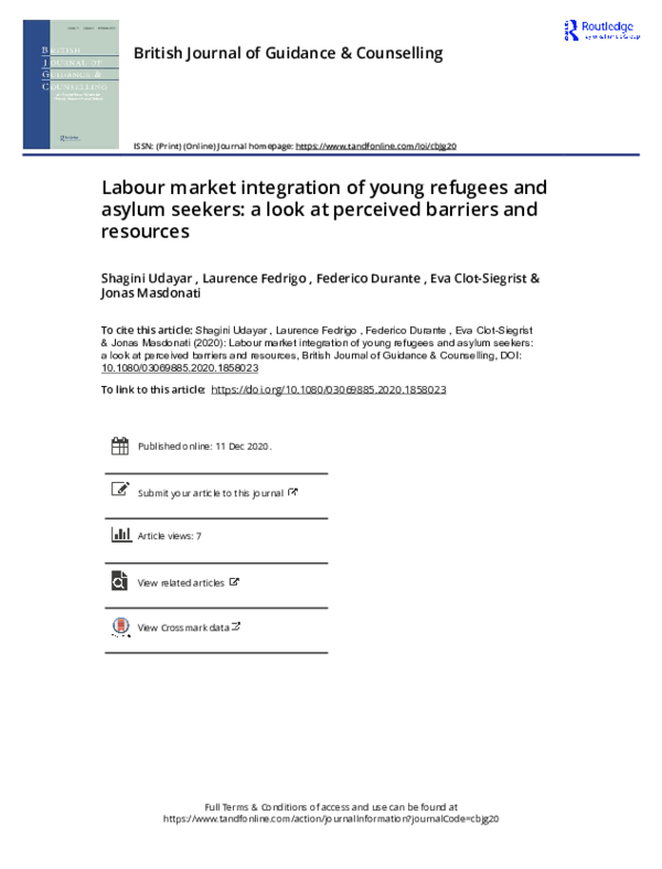 (PDF) Labour market integration of young refugees and asylum seekers: a ...