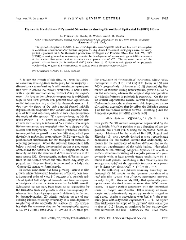 (PDF) Dynamic Evolution of Pyramid Structures during Growth of ...