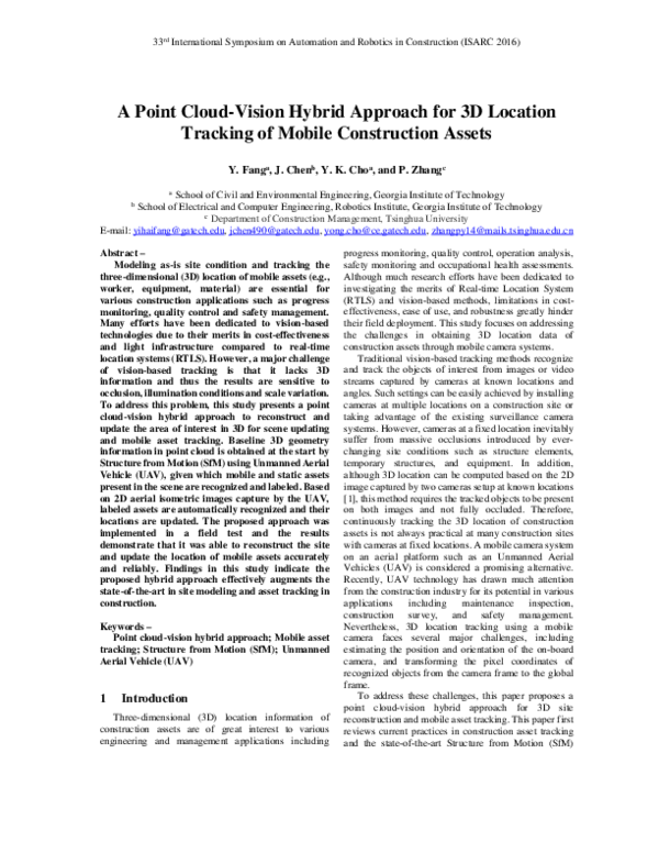 (PDF) A Point Cloud-Vision Hybrid Approach for 3D Location Tracking of ...
