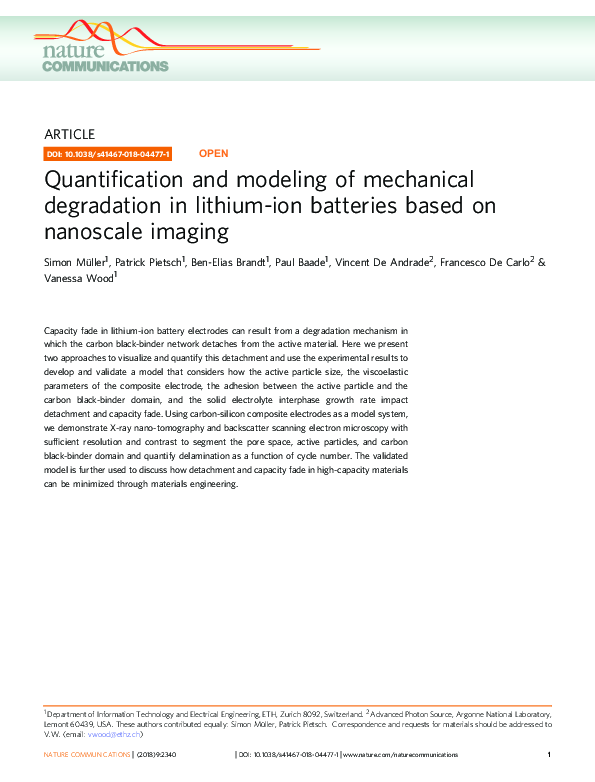 (PDF) Quantification and modeling of mechanical degradation in lithium ...