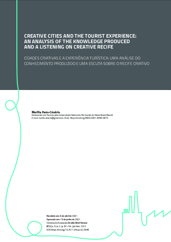 (PDF) Creative Cities and the Tourist Experience: An Analysis of the ...