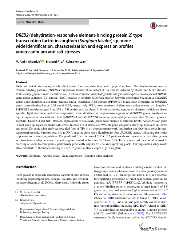 (PDF) DREB2 (dehydration-responsive element-binding protein 2) type ...
