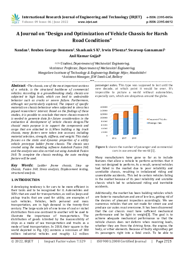 (PDF) A Journal on "Design and Optimization of Vehicle Chassis for ...