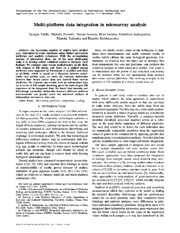 (PDF) Multi-platform Data Integration in Microarray Analysis
