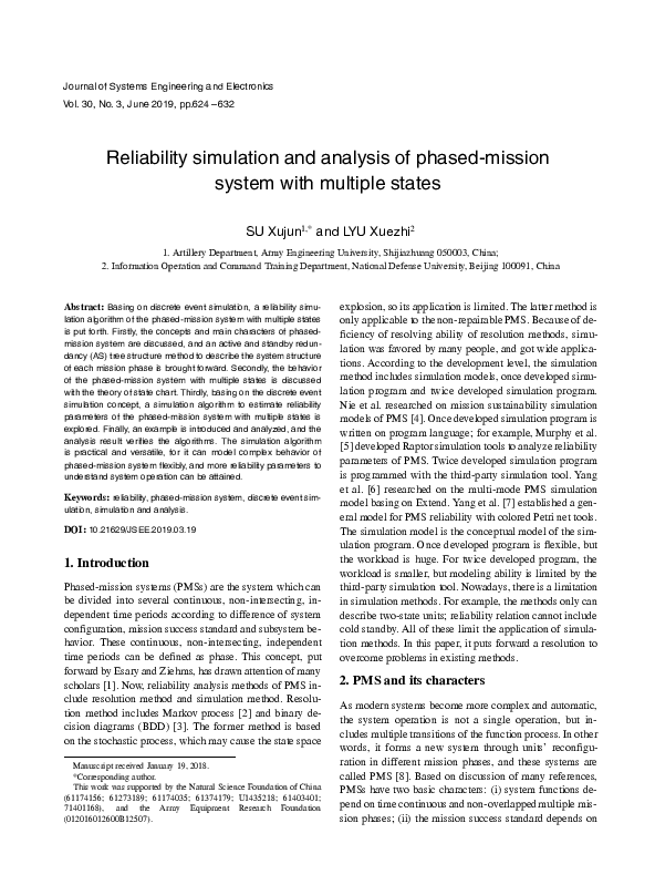 (PDF) Reliability simulation and analysis of phased-mission system with ...