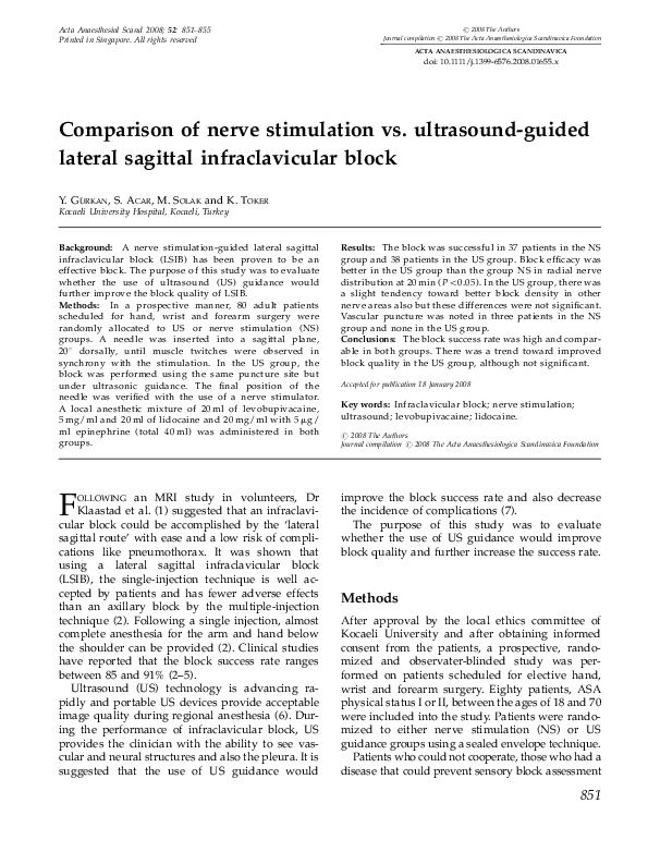 (PDF) Comparison of nerve stimulation vs. ultrasoundguided lateral