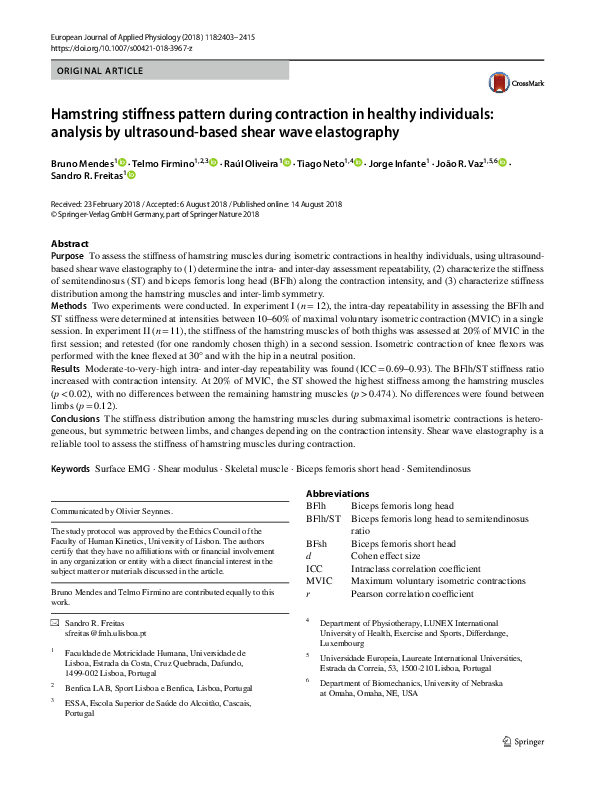 (PDF) Hamstring stiffness pattern during contraction in healthy ...