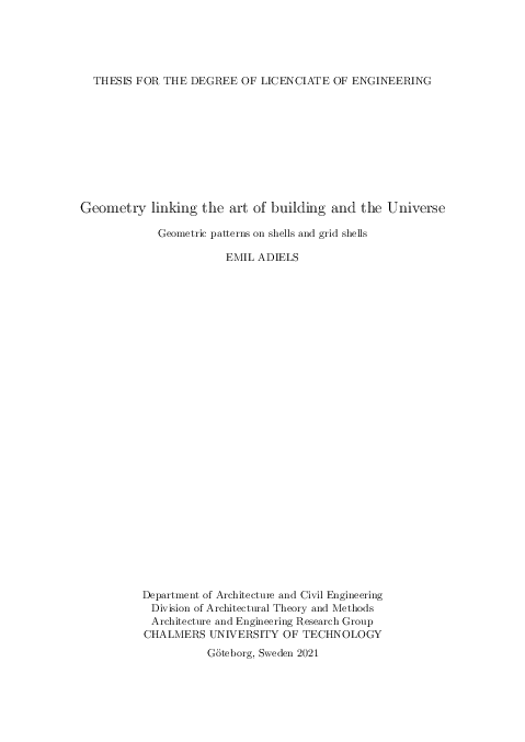 (PDF) Geometry linking the art of building and the Universe: Geometric ...