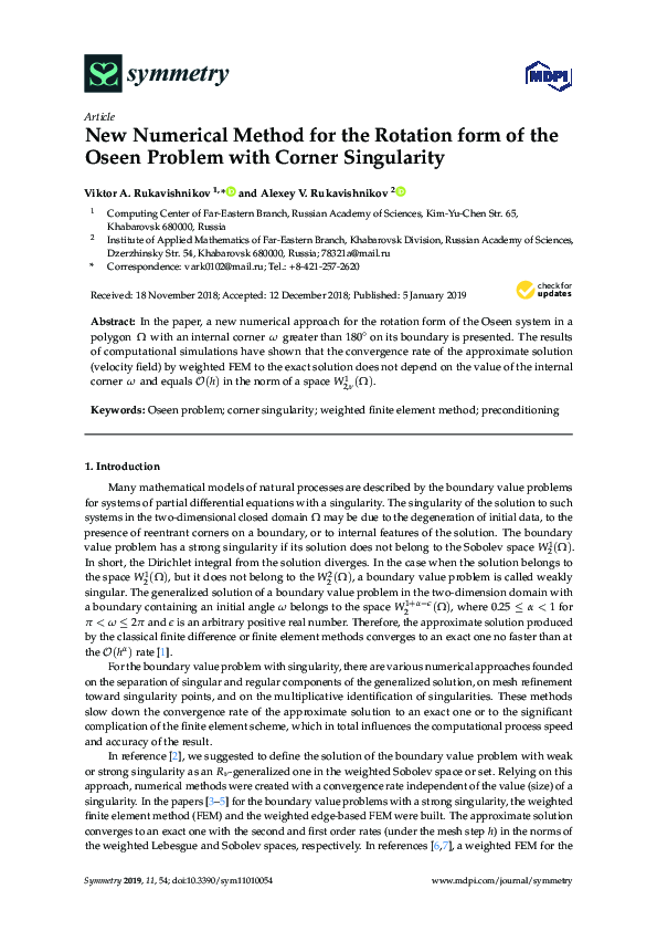 (PDF) New Numerical Method for the Rotation form of the Oseen Problem ...