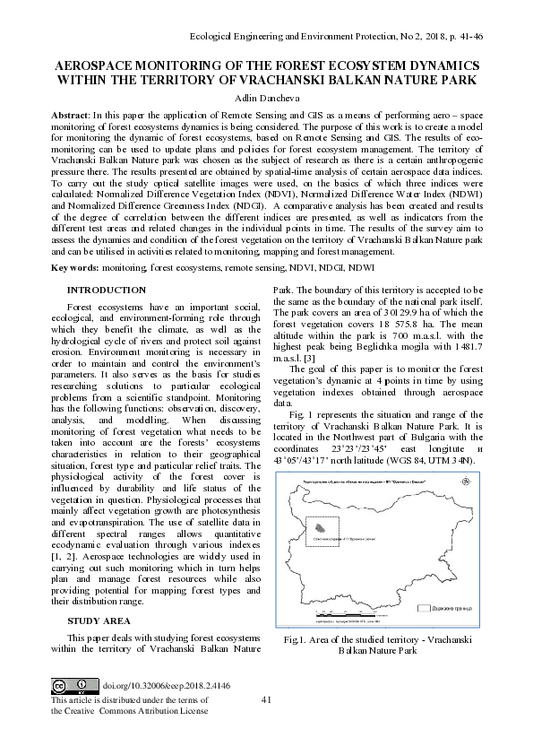 (PDF) Aerospace Monitoring of the Forest Ecosystem Dynamics Within the ...