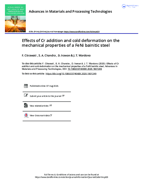 (PDF) Effects of Cr addition and cold deformation on the mechanical ...