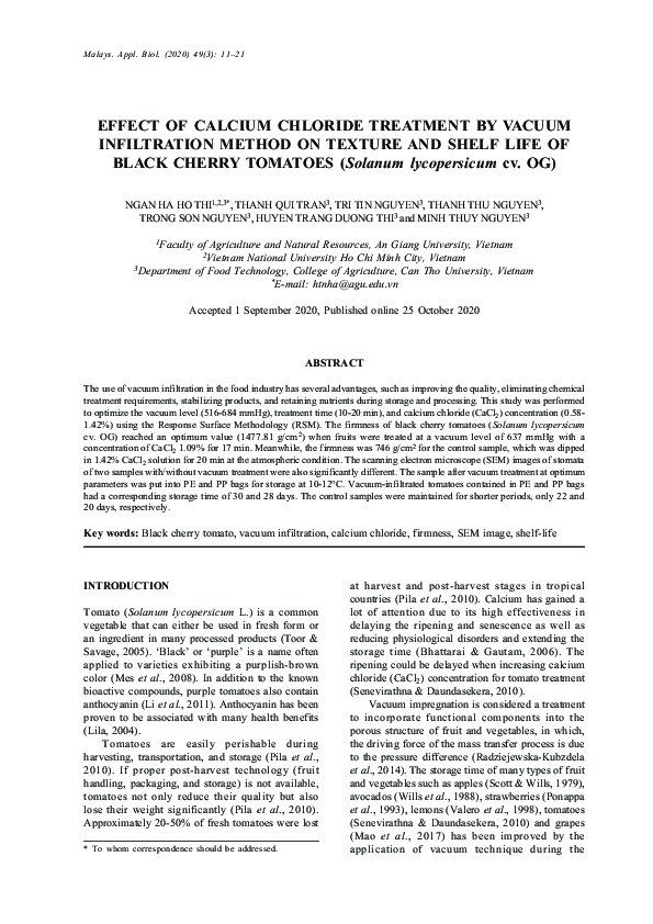 (PDF) Effect of calcium chloride treatment by vacuum infiltration ...