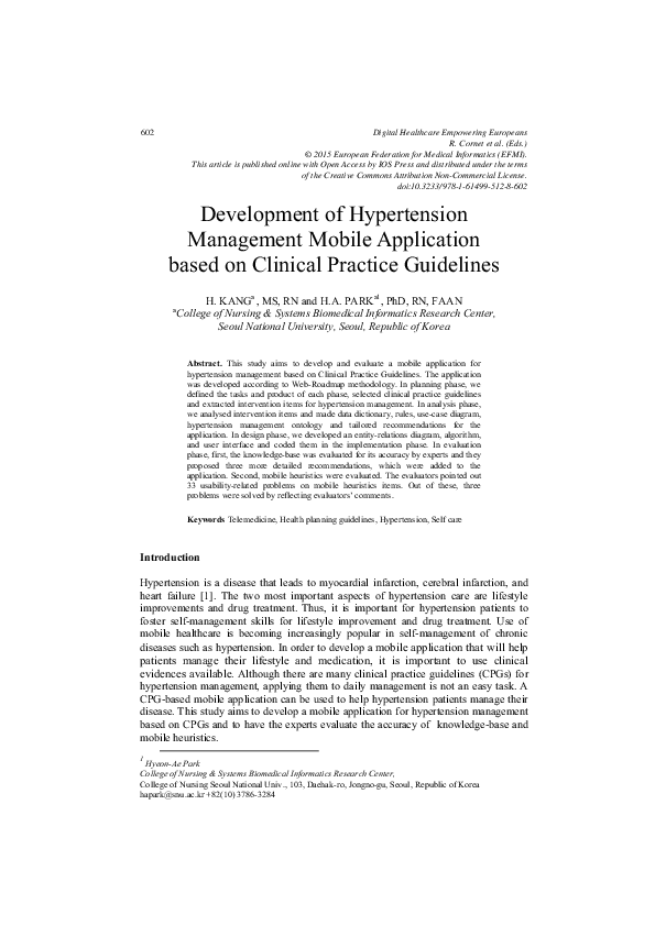 (PDF) Development of Hypertension Management Mobile Application based ...